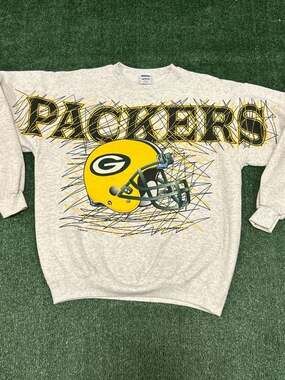 Vintage 1994 Green Bay Packers Scribble Helmet Crewneck Sweatshirt